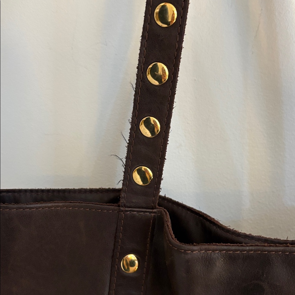 Hammitt butter soft brown leather and suede tote bag with red suede interior - Picture 7 of 9